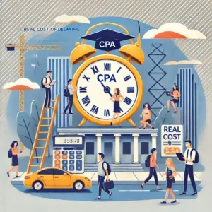 Read more about the article The Real Cost of Delaying Your CPA: Time vs. Career Advancement